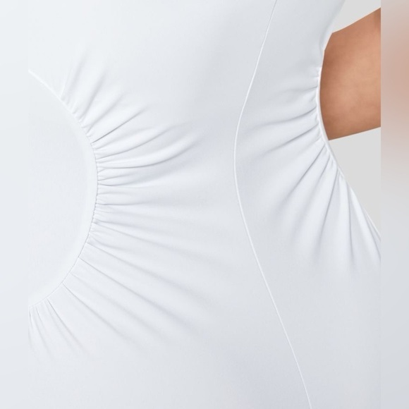 Halara Softlyzero™ Airy Square Neck Ruched Split Midi Cool Touch midi Dress - Picture 5 of 5